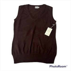 NWT Cielo Knitted Brown Sleeveless Blouse Large